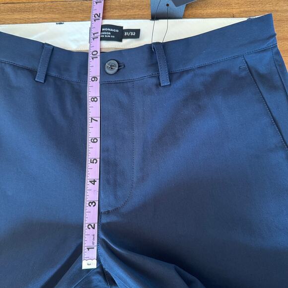 Club Monaco Connor Tech Pant Mens 31X32 Navy Blue Tapered Slim Pants Stretch - Picture 13 of 16